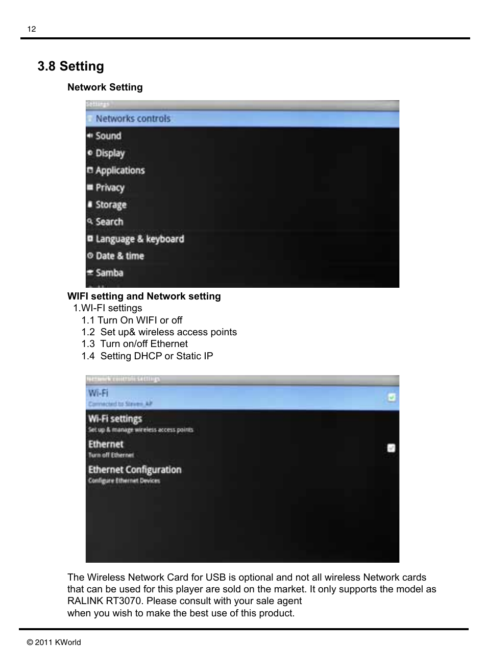 8 setting | KWorld M300 User Manual | Page 13 / 23
