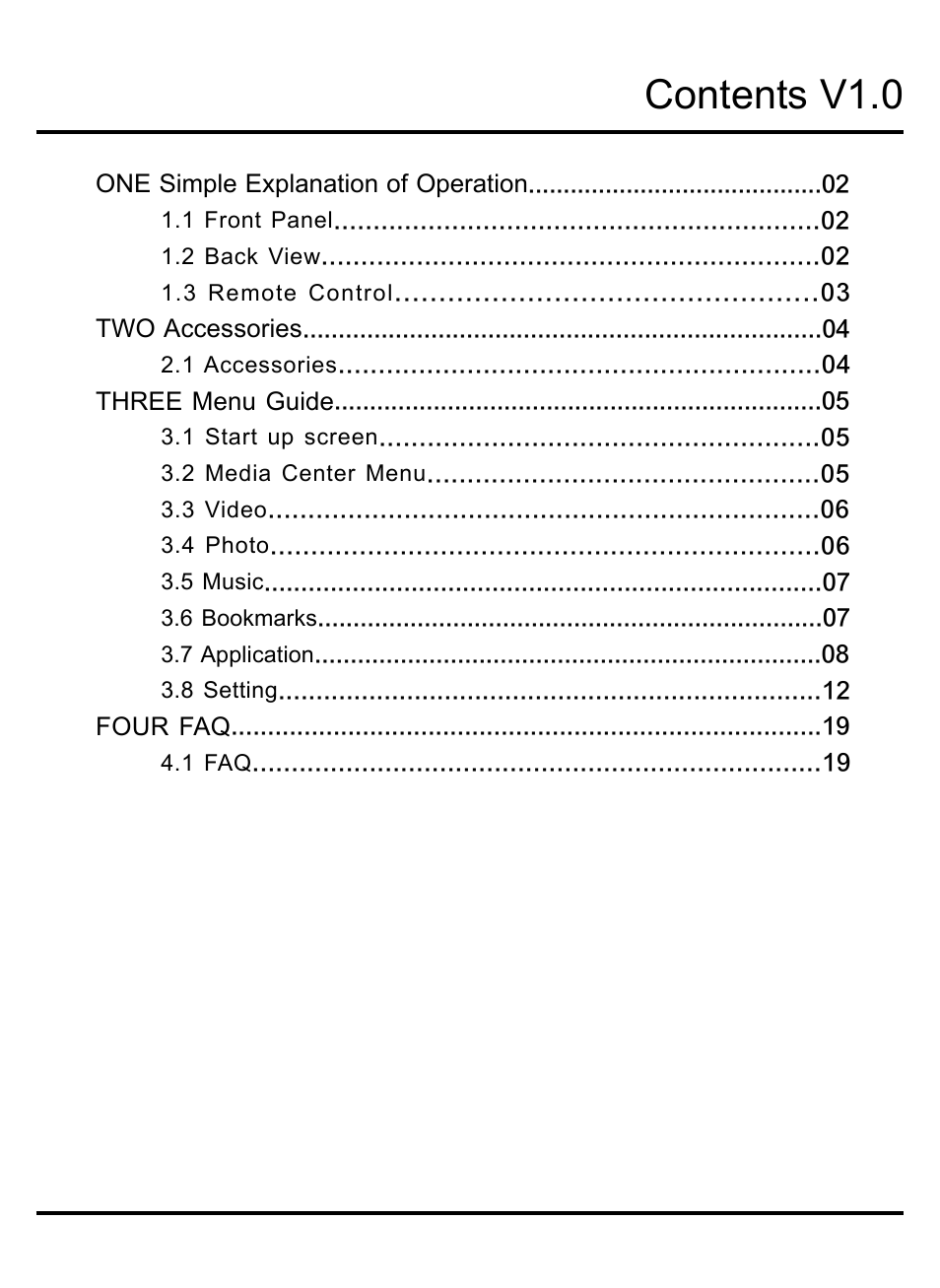 Contents v1.0 | KWorld M300 User Manual | Page 2 / 23