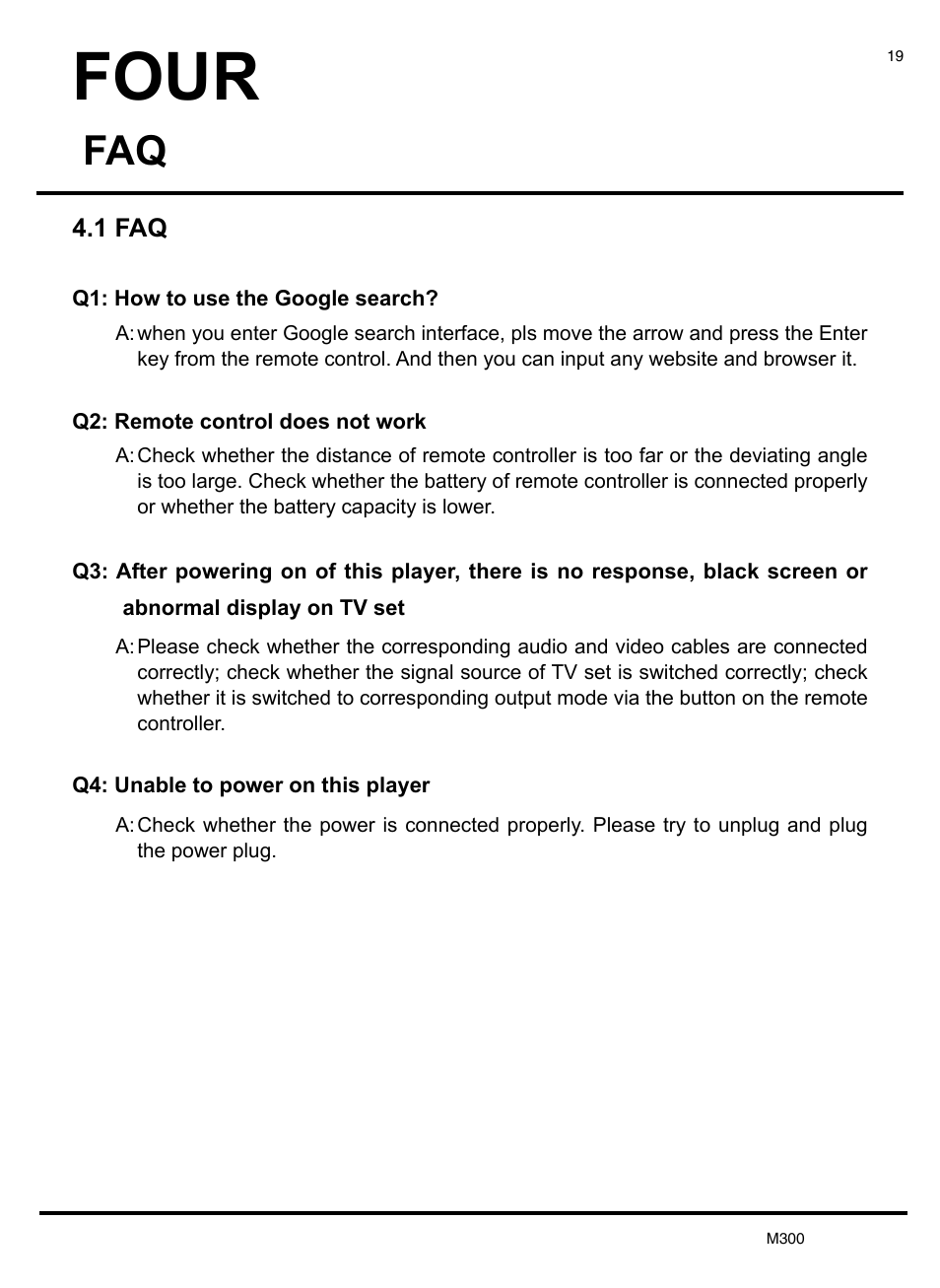 Four | KWorld M300 User Manual | Page 20 / 23