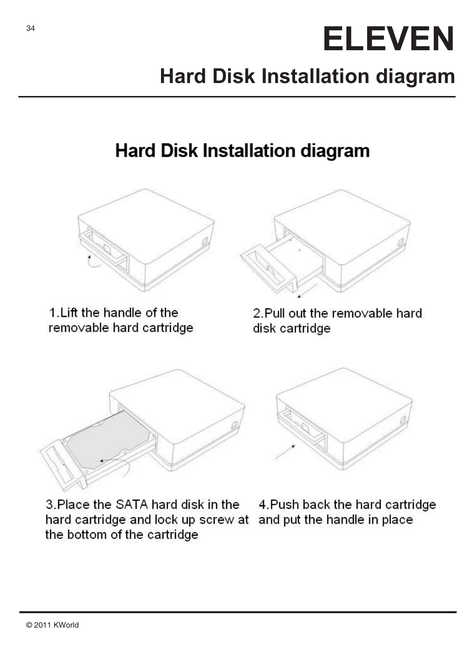 Eleven, Hard disk installation diagram | KWorld M210 User Manual | Page 35 / 38