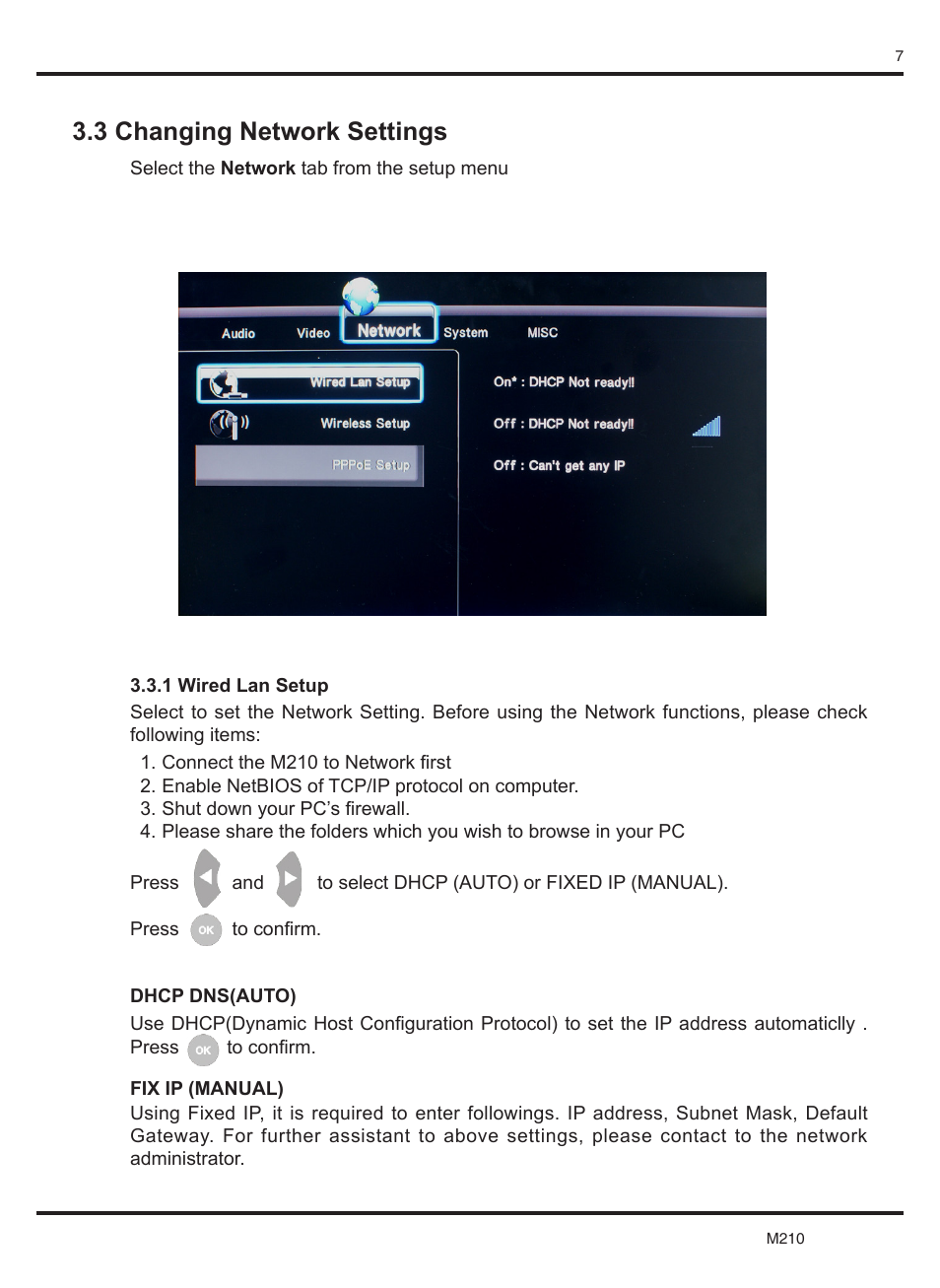 3 changing network settings | KWorld M210 User Manual | Page 8 / 38