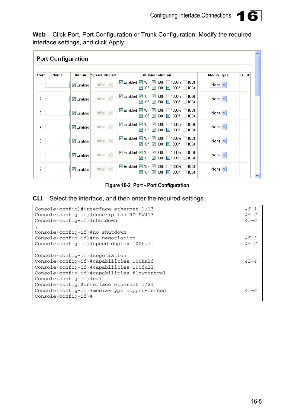 Figure 16-2, Port - port configuration | Accton Technology Direk Tronik ES4524D User Manual | Page 159 / 588