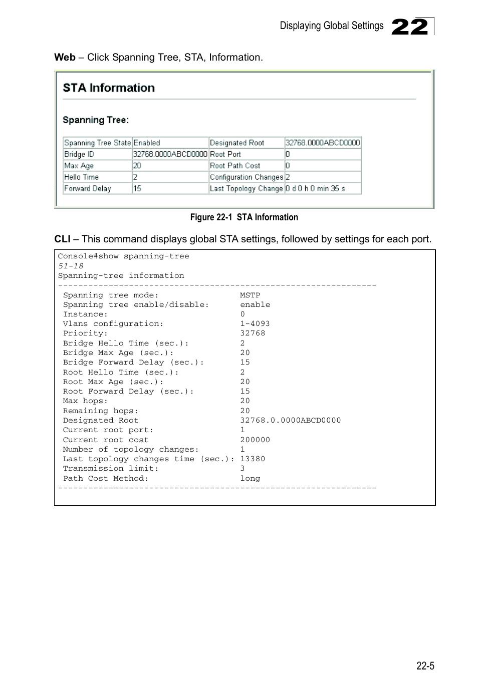 Figure 22-1, Sta information | Accton Technology Direk Tronik ES4524D User Manual | Page 193 / 588