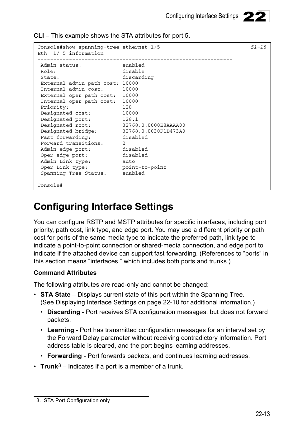 Configuring interface settings | Accton Technology Direk Tronik ES4524D User Manual | Page 201 / 588