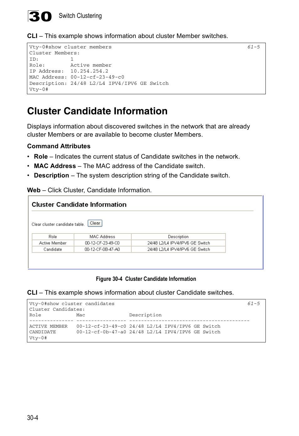 Cluster candidate information, Figure 30-4 | Accton Technology Direk Tronik ES4524D User Manual | Page 270 / 588