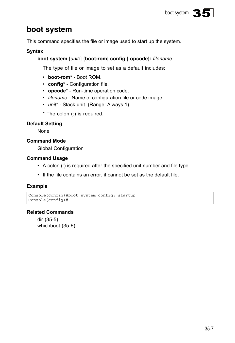 Boot system | Accton Technology Direk Tronik ES4524D User Manual | Page 307 / 588