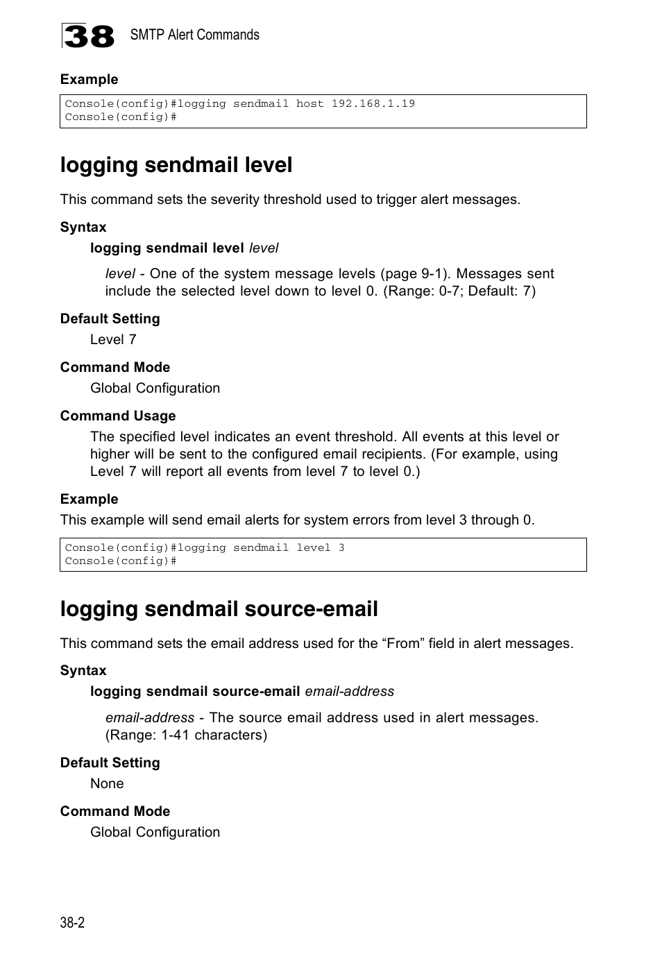 Logging sendmail level, Logging sendmail source-email | Accton Technology Direk Tronik ES4524D User Manual | Page 328 / 588