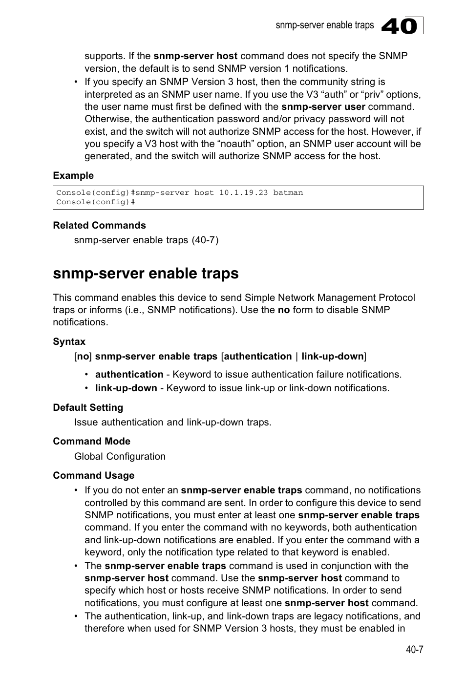 Snmp-server enable traps | Accton Technology Direk Tronik ES4524D User Manual | Page 343 / 588