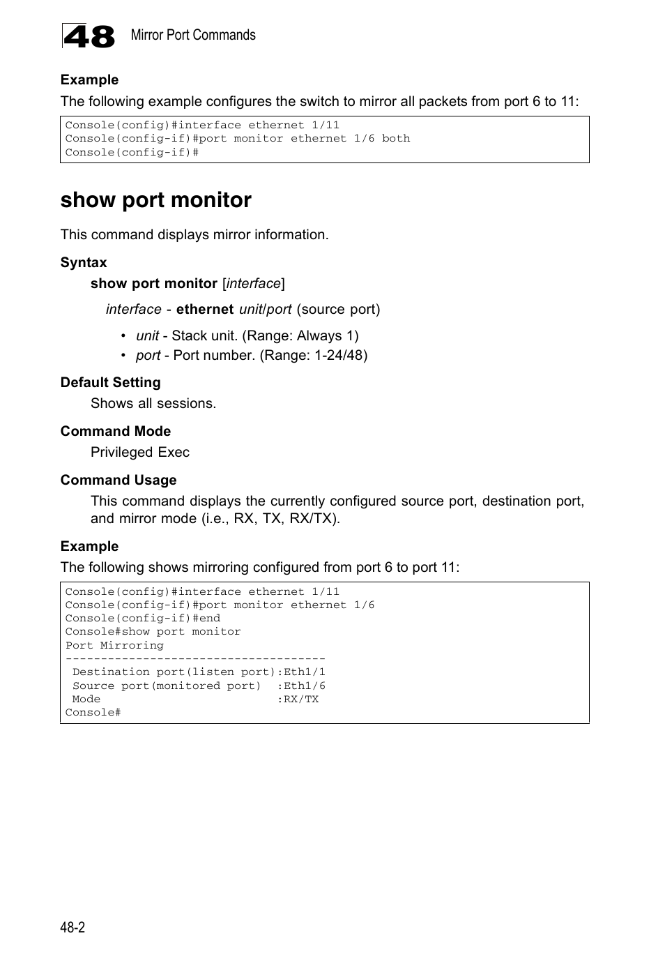 Show port monitor | Accton Technology Direk Tronik ES4524D User Manual | Page 434 / 588