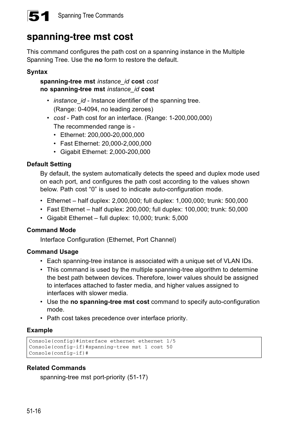 Spanning-tree mst cost | Accton Technology Direk Tronik ES4524D User Manual | Page 456 / 588