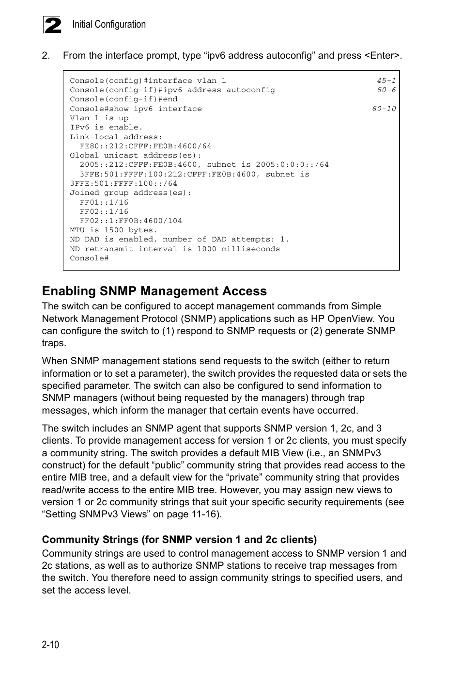 Enabling snmp management access | Accton Technology Direk Tronik ES4524D User Manual | Page 46 / 588