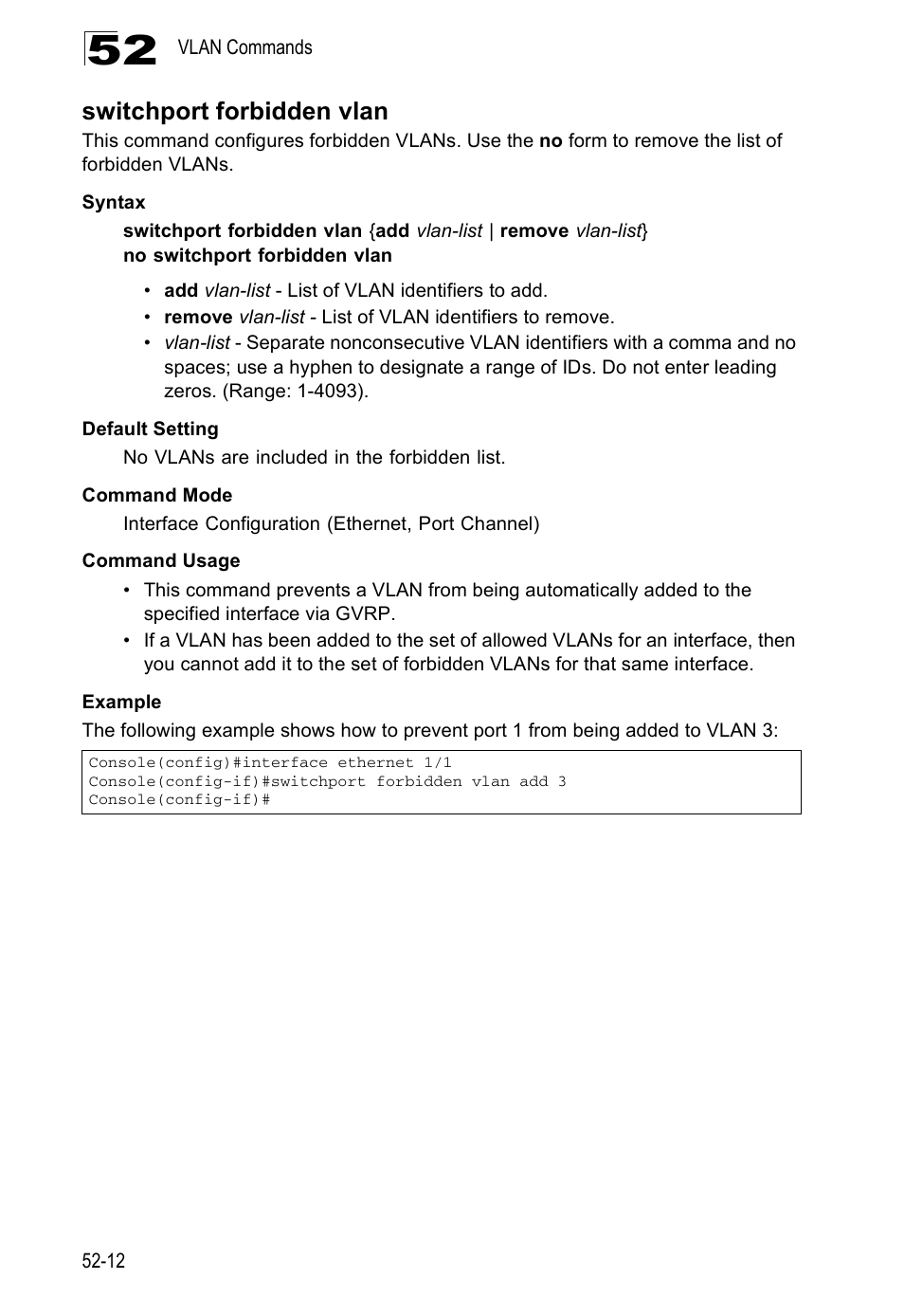 Switchport forbidden vlan | Accton Technology Direk Tronik ES4524D User Manual | Page 472 / 588