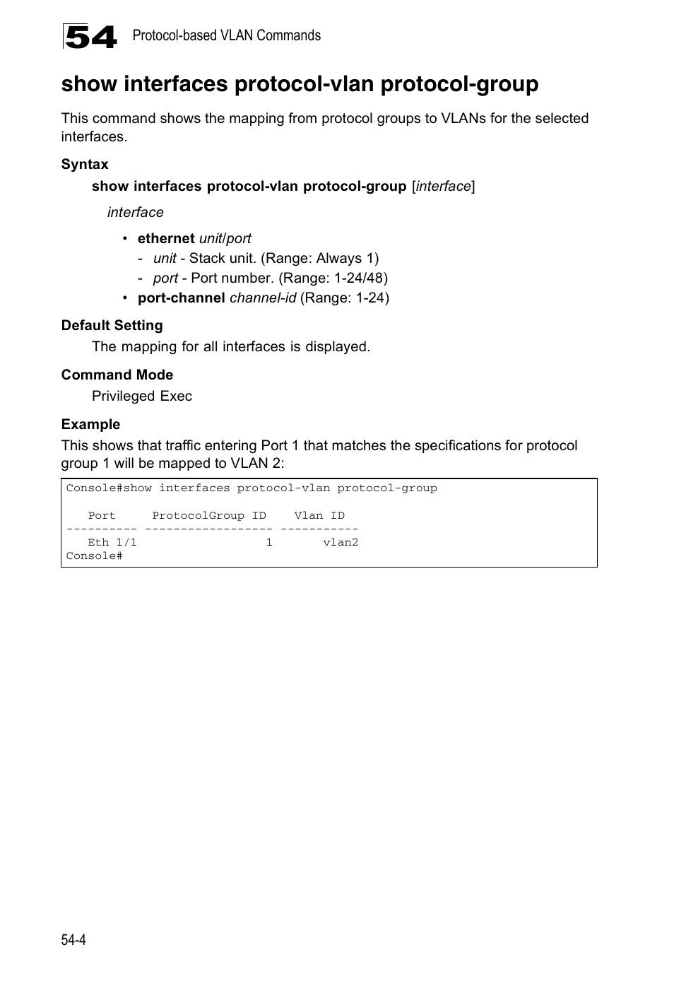 Show interfaces protocol-vlan protocol-group | Accton Technology Direk Tronik ES4524D User Manual | Page 484 / 588