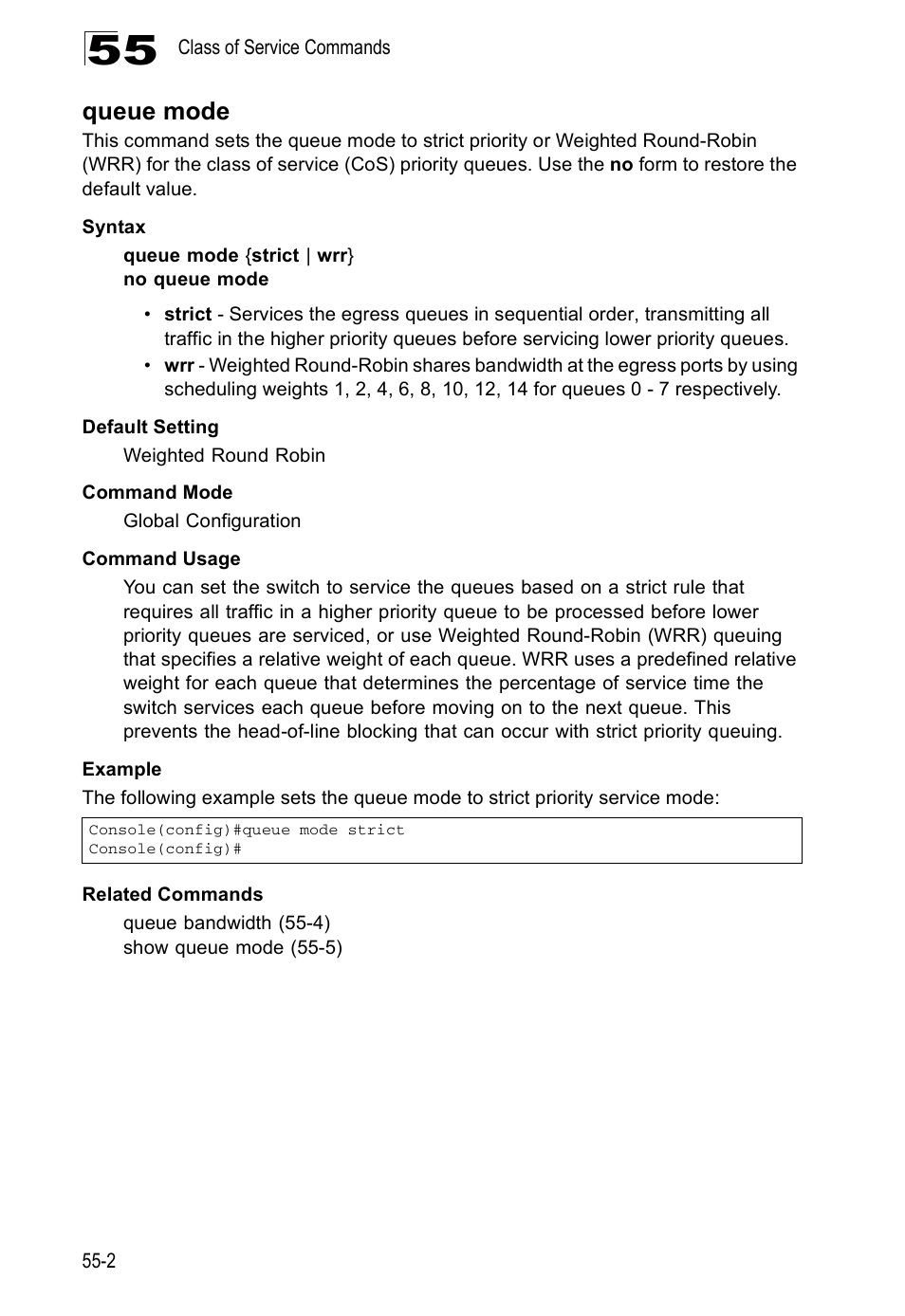 Queue mode | Accton Technology Direk Tronik ES4524D User Manual | Page 486 / 588
