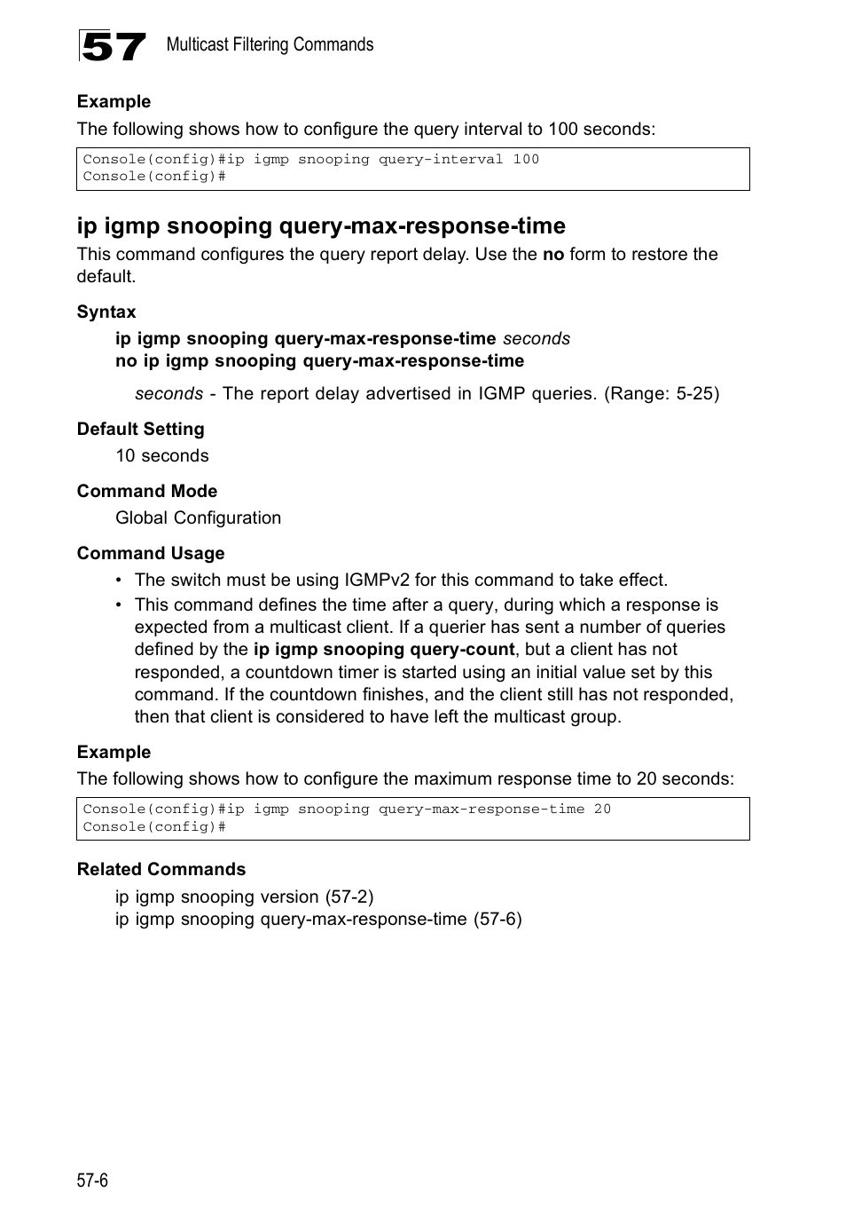 Ip igmp snooping query-max-response-time | Accton Technology Direk Tronik ES4524D User Manual | Page 514 / 588
