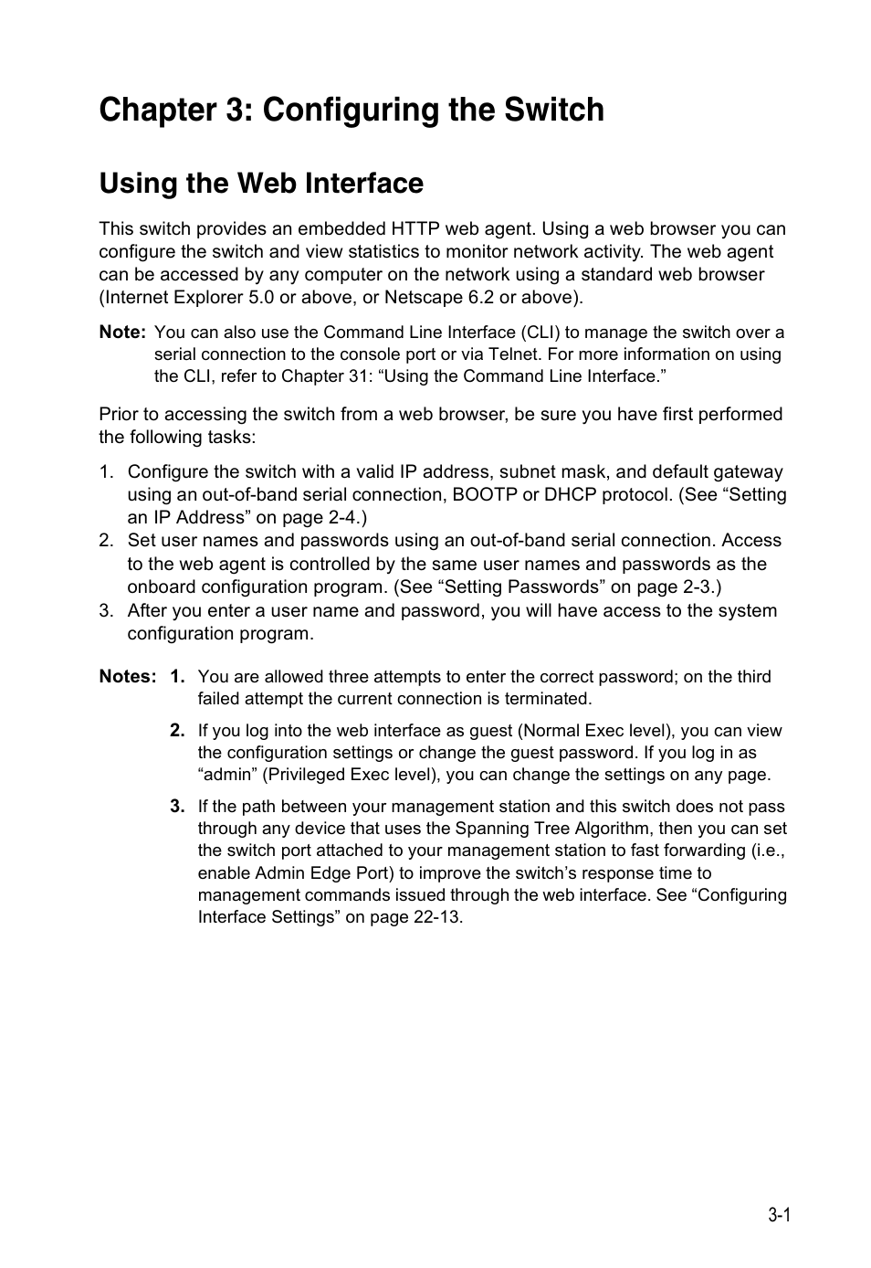 Chapter 3: configuring the switch, Using the web interface, Configuring the switch | Accton Technology Direk Tronik ES4524D User Manual | Page 53 / 588