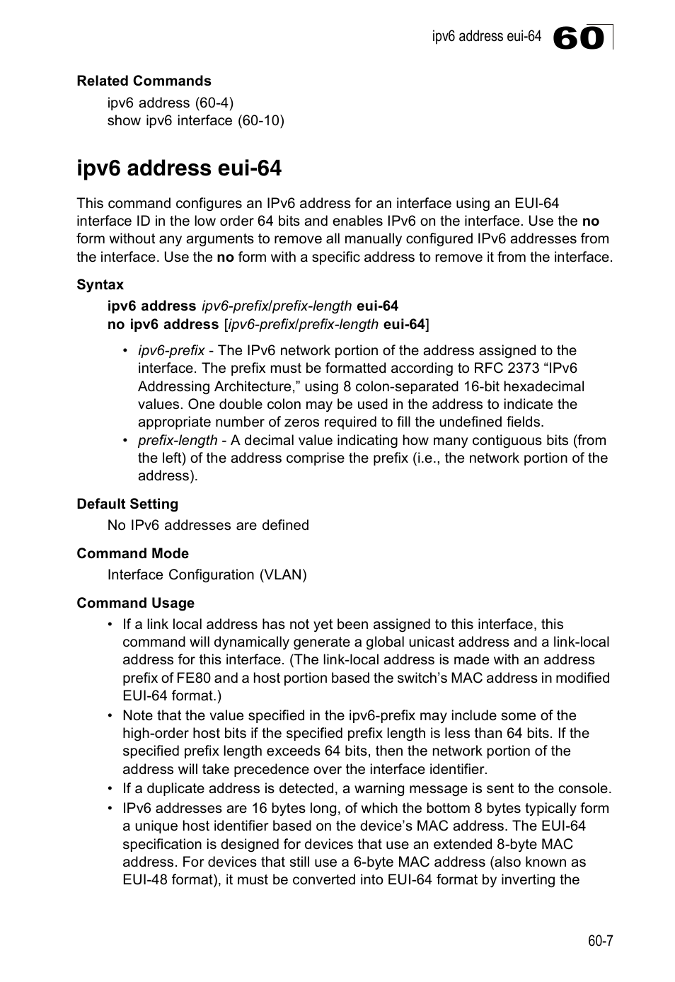 Ipv6 address eui-64, Ipv6 address eui-64 (60-7) | Accton Technology Direk Tronik ES4524D User Manual | Page 539 / 588