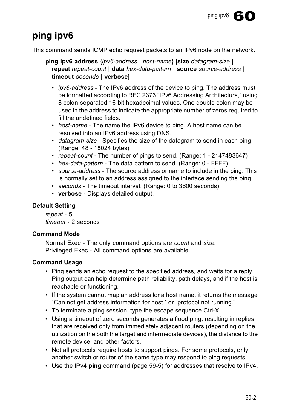 Ping ipv6 | Accton Technology Direk Tronik ES4524D User Manual | Page 553 / 588