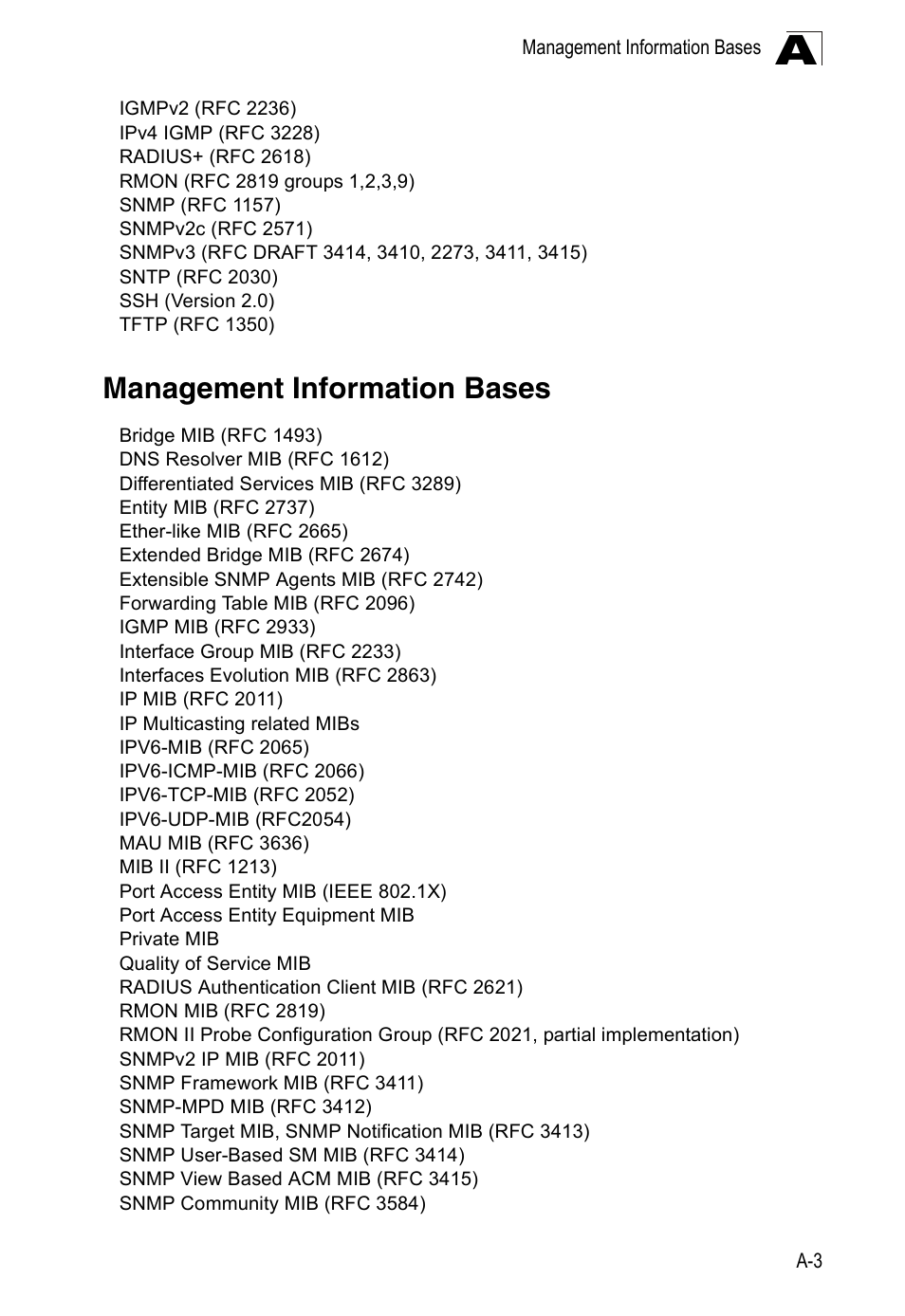 Management information bases | Accton Technology Direk Tronik ES4524D User Manual | Page 571 / 588