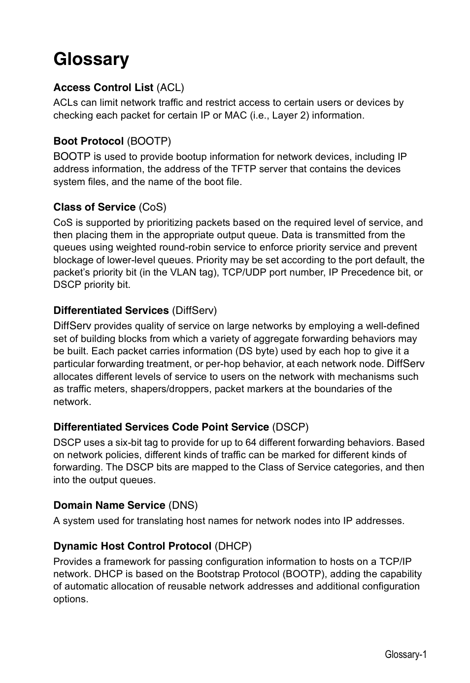 Glossary | Accton Technology Direk Tronik ES4524D User Manual | Page 575 / 588