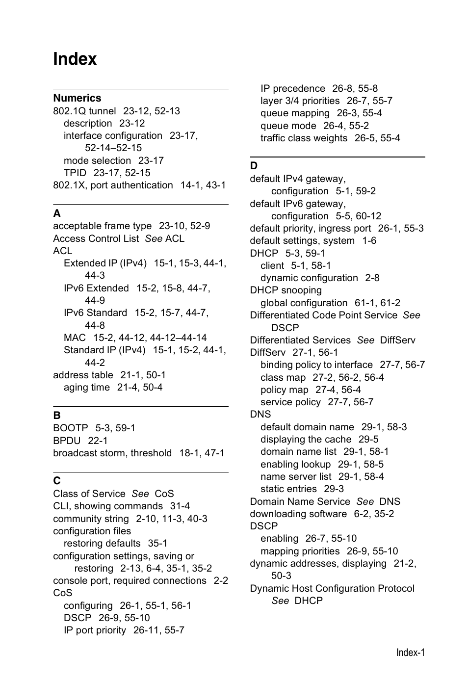 Index | Accton Technology Direk Tronik ES4524D User Manual | Page 583 / 588