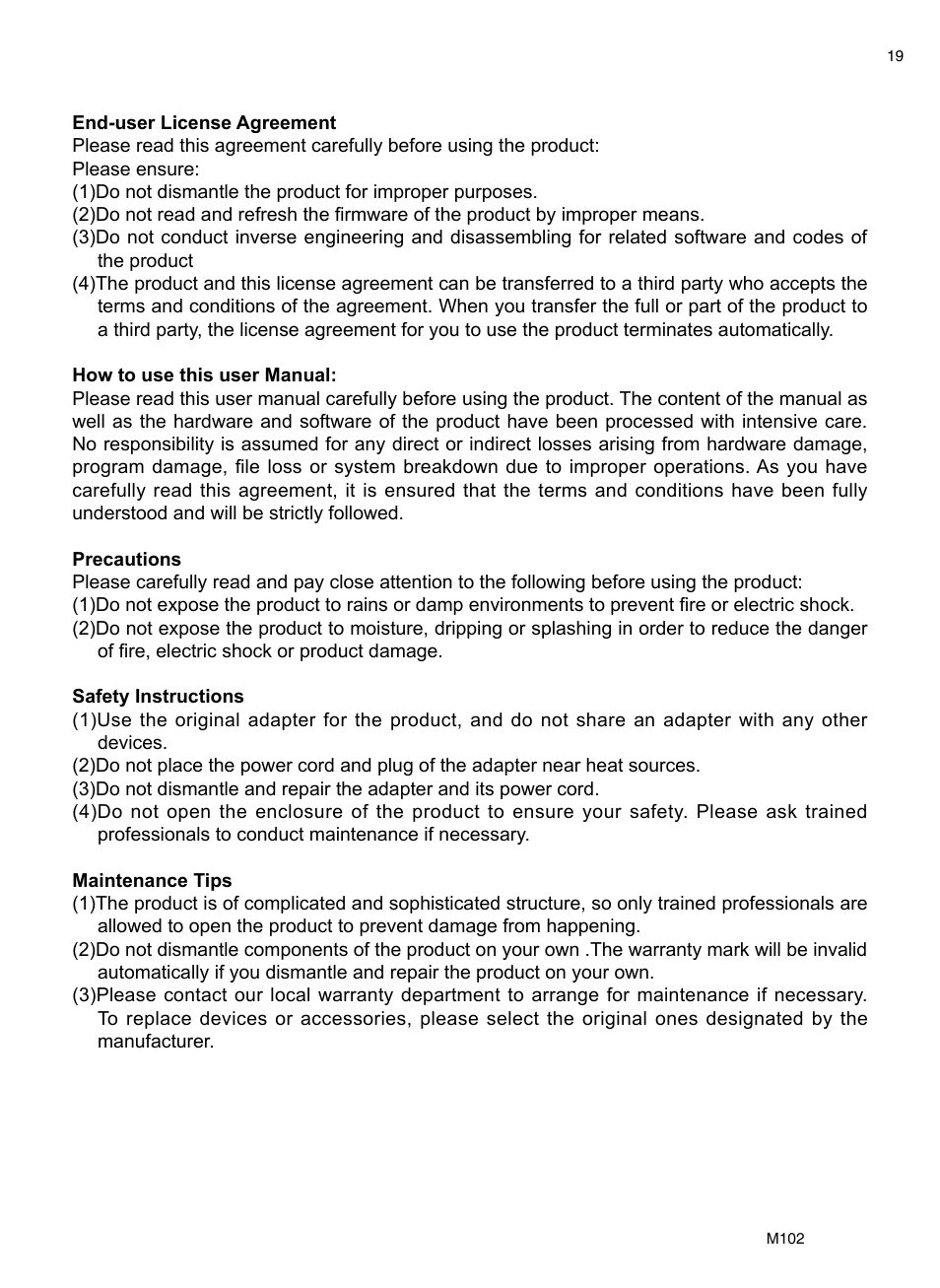 KWorld M102 User Manual | Page 19 / 20