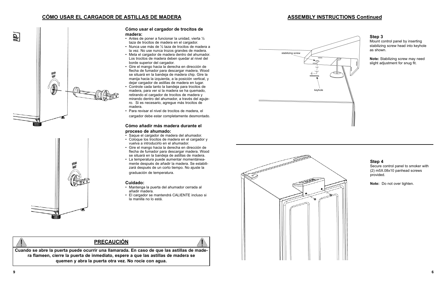 Assembly instructions continued | Masterbuilt 30-inch Electric Digital Smokehouse Black w/ Top Control (20070910) USER GUIDE User Manual | Page 7 / 24