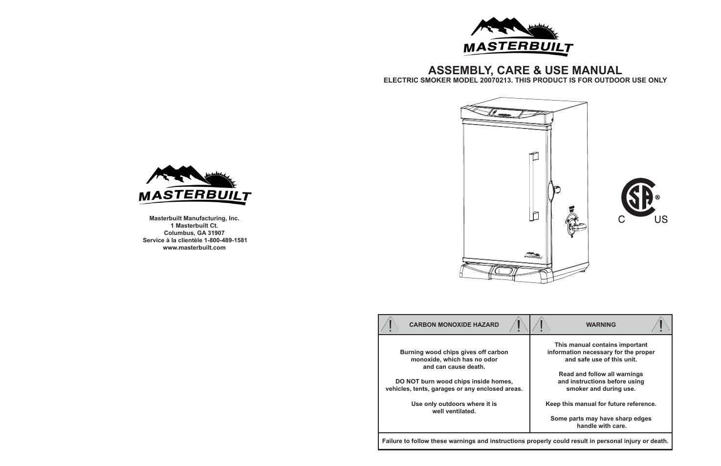 Masterbuilt 30-inch Electric Digital Smokehouse Black (20070213) USER GUIDE User Manual | 28 pages