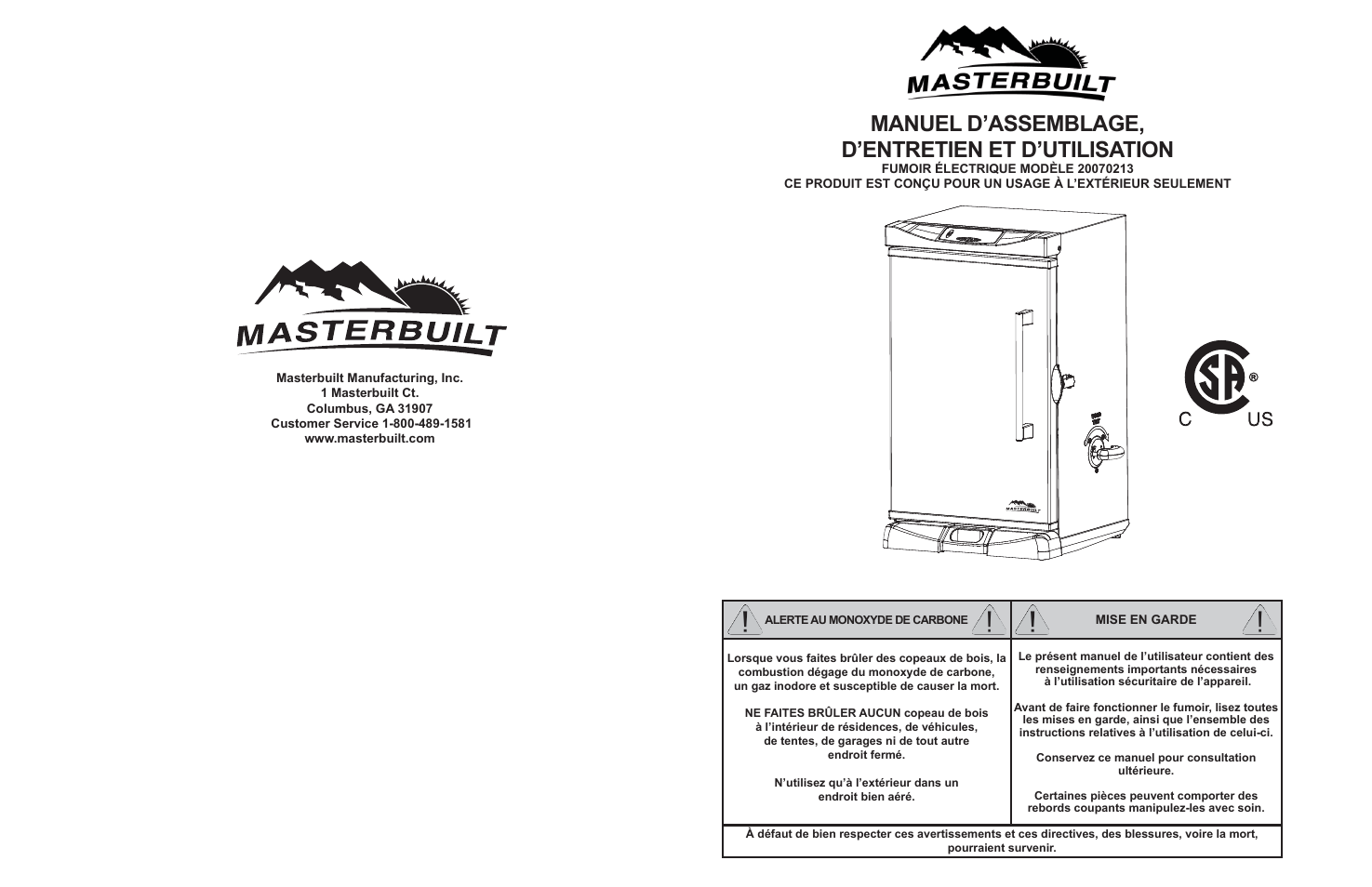 Manuel d’assemblage, d’entretien et d’utilisation | Masterbuilt 30-inch Electric Digital Smokehouse Black (20070213) USER GUIDE User Manual | Page 18 / 28