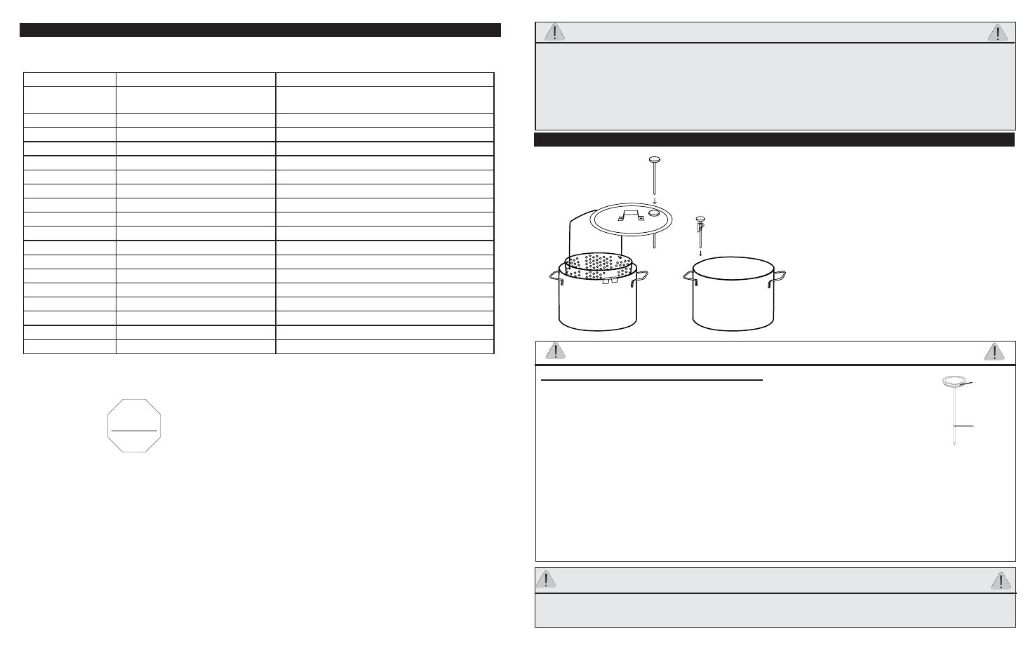 Stop, Advertencia | Masterbuilt Propane Turkey Fryer with Turkey Tap (20020507) User Manual | Page 16 / 36