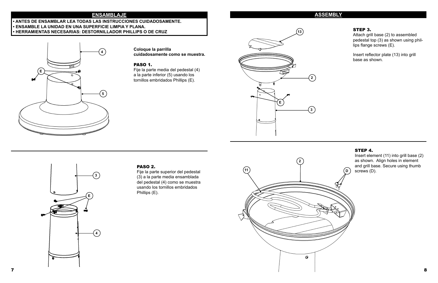 Ensamblaje, Assembly | Masterbuilt Veranda Grill (20150210, 20150414, 20150514, 20150614) User Manual | Page 9 / 16