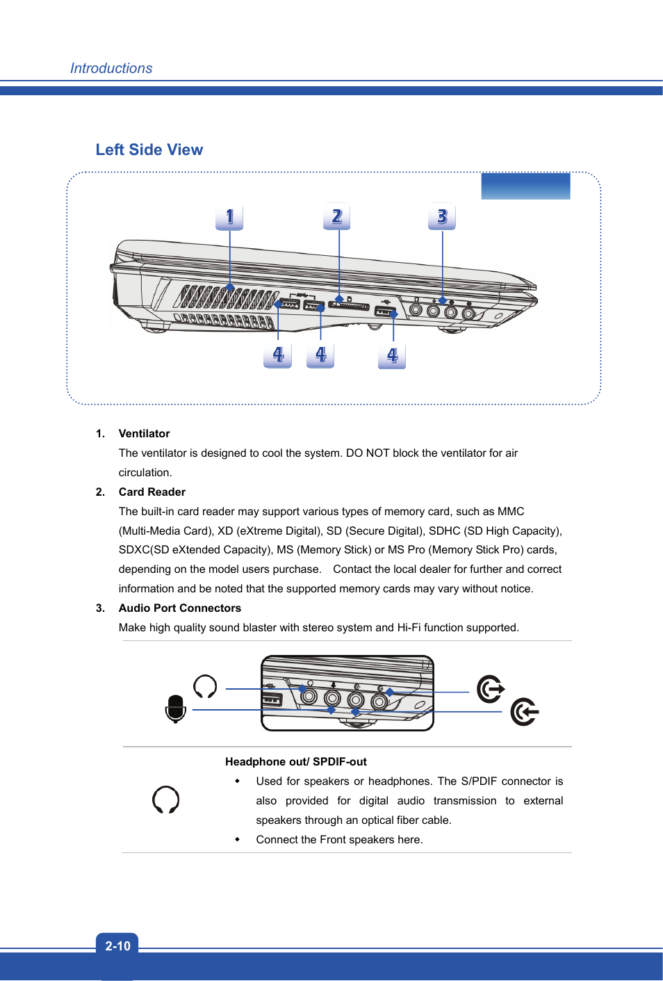 Left side view | MSI GT70 DOMINATOR DRAGON User Manual | Page 18 / 48