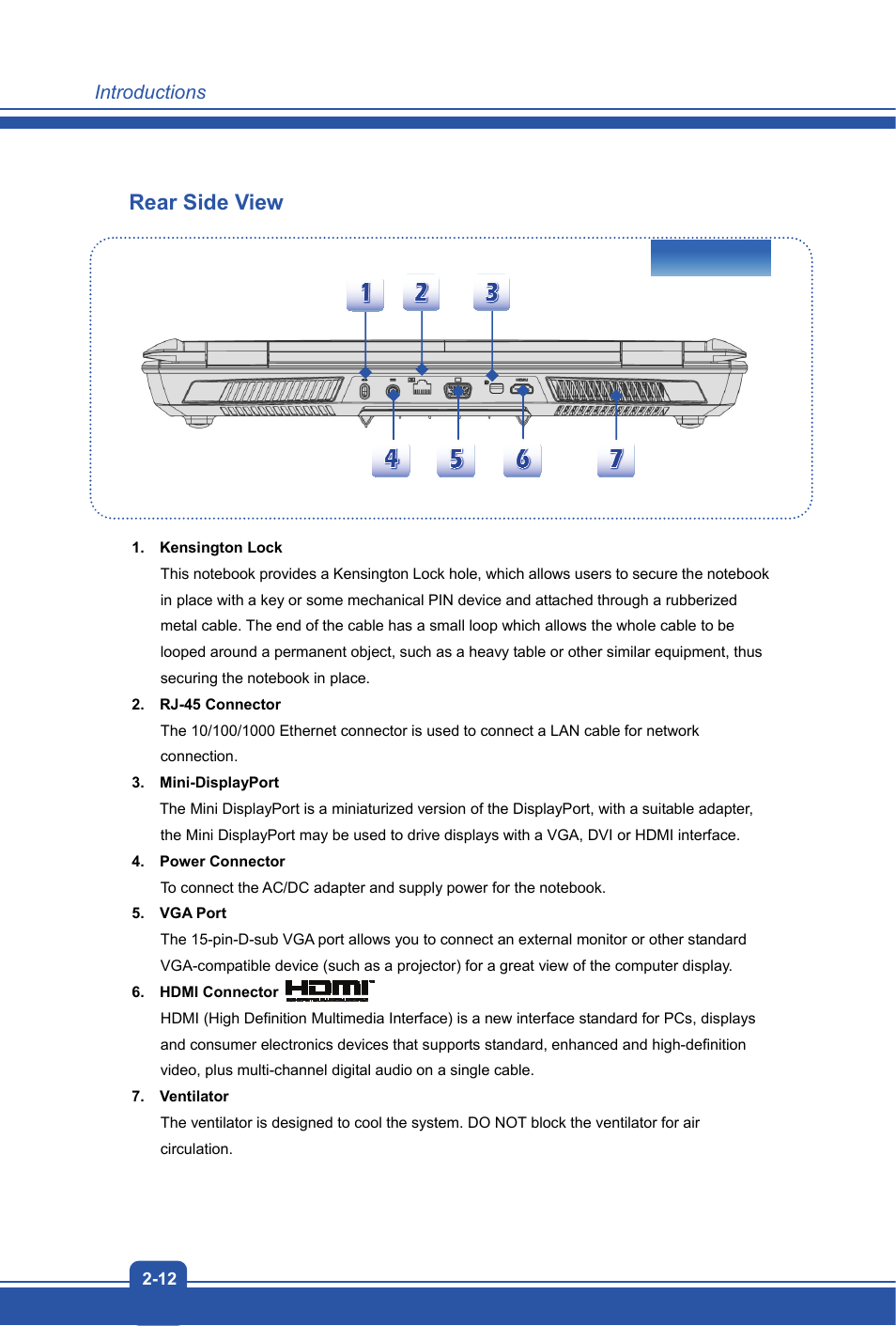 Rear side view | MSI GT70 DOMINATOR DRAGON User Manual | Page 20 / 48