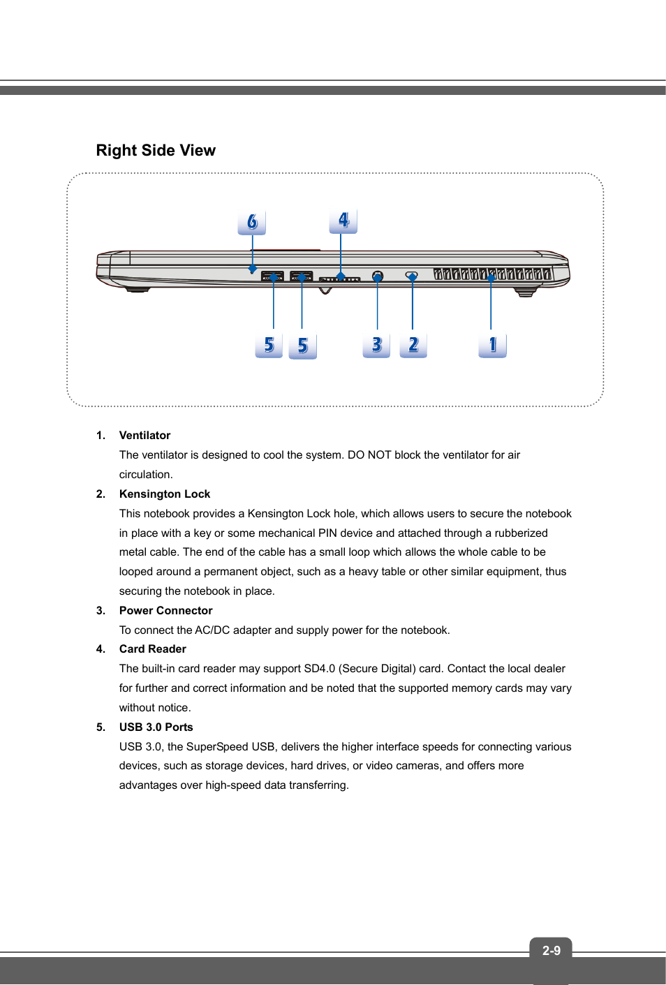 Right side view | MSI GS70 STEALTH PRO (GTX 970M) User Manual | Page 17 / 44