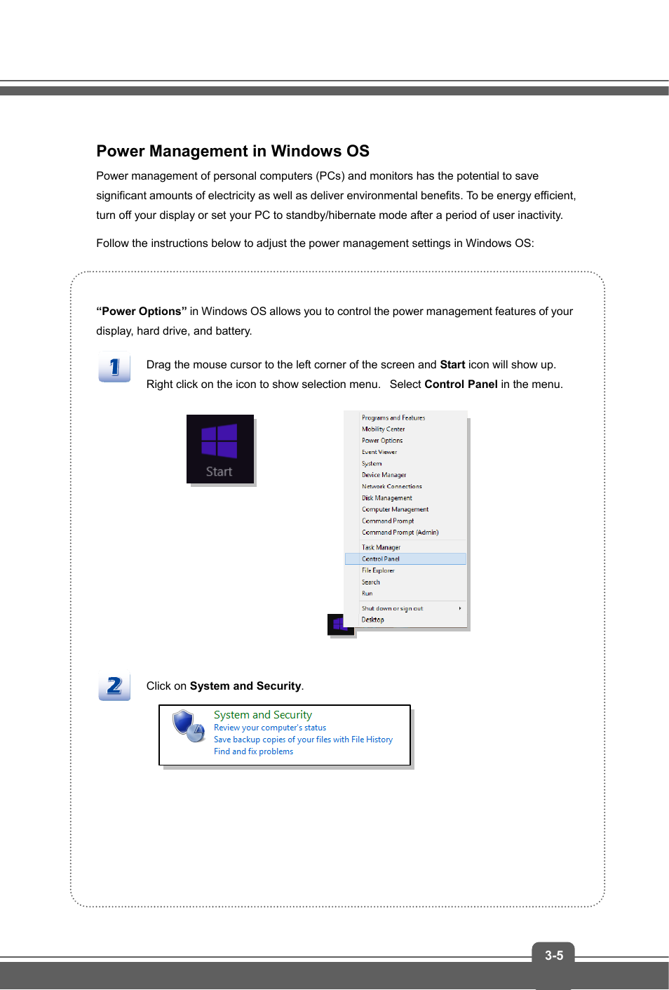 Power management in windows os | MSI GS70 STEALTH PRO (GTX 970M) User Manual | Page 29 / 44