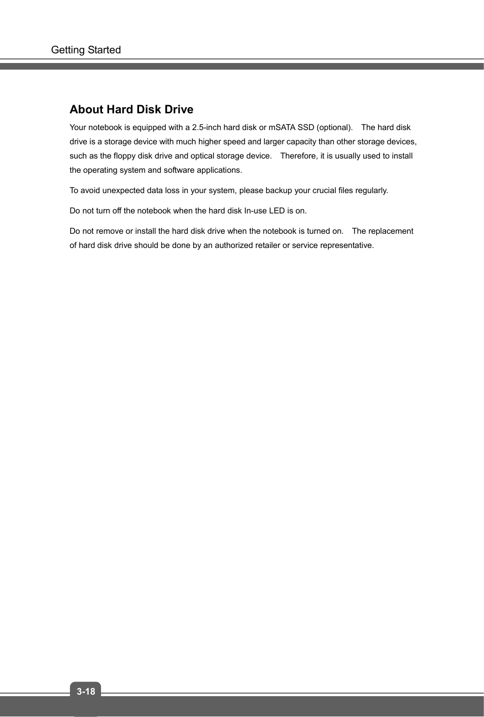 About hard disk drive | MSI GS60 GHOST PRO (GTX 970M) User Manual | Page 40 / 42