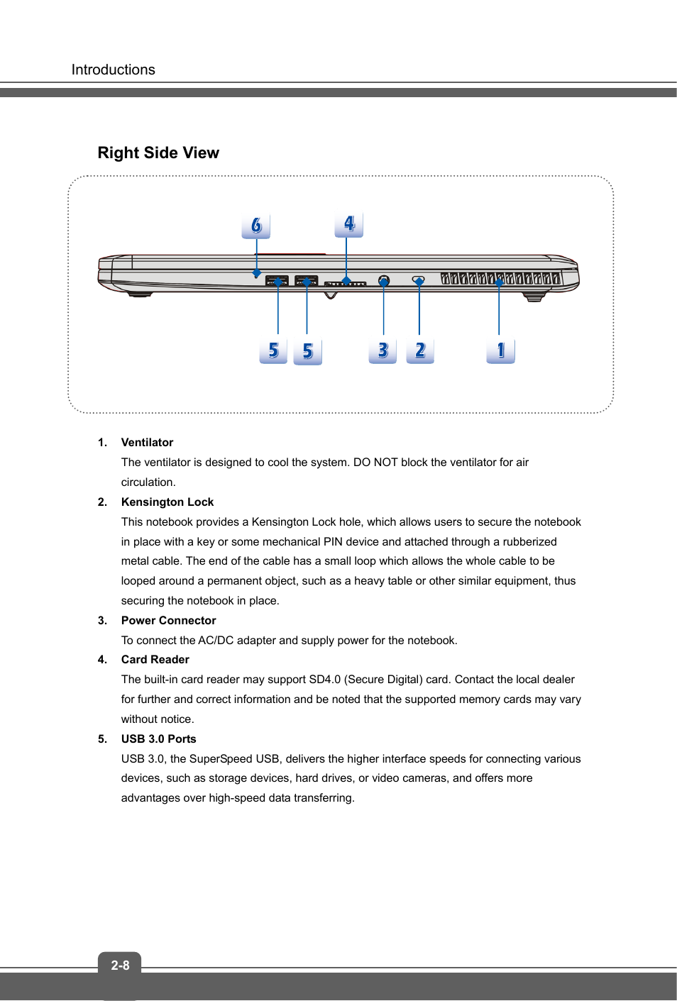 Right side view | MSI GS70 STEALTH PRO User Manual | Page 16 / 44