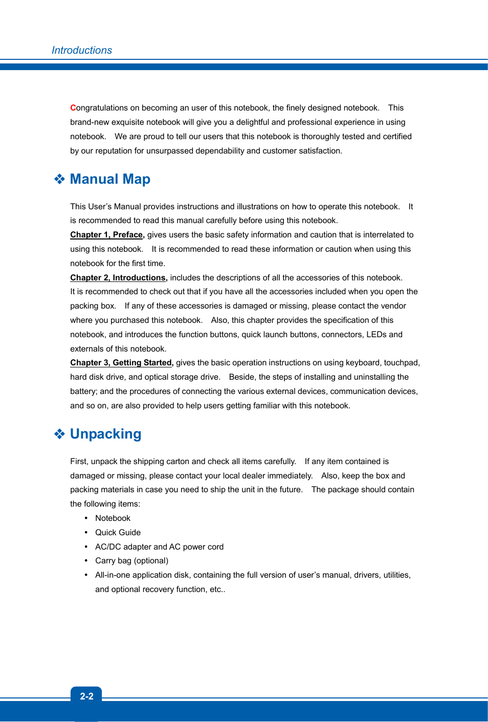 Manual map, Unpacking | MSI GS70 STEALTH User Manual | Page 10 / 42