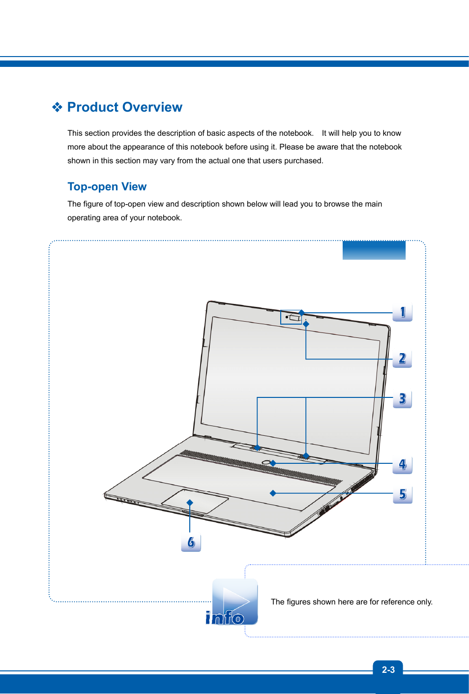 Product overview, Top-open view | MSI GS70 STEALTH User Manual | Page 11 / 42