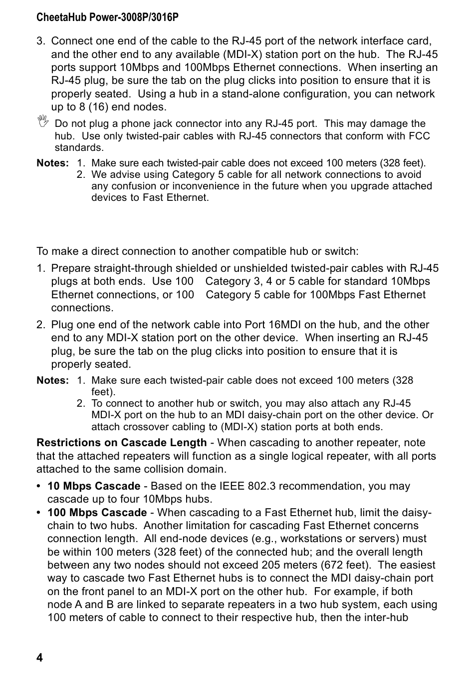 Making a connection via an mdi daisy-chain port | Accton Technology CHEETA 3016P User Manual | Page 9 / 19