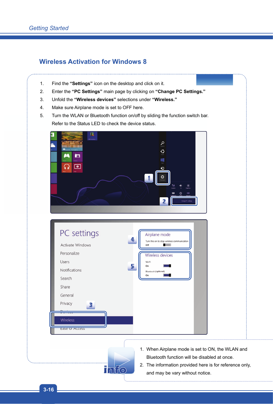 Wireless activation for windows 8 | MSI GX70 DESTROYER User Manual | Page 42 / 50