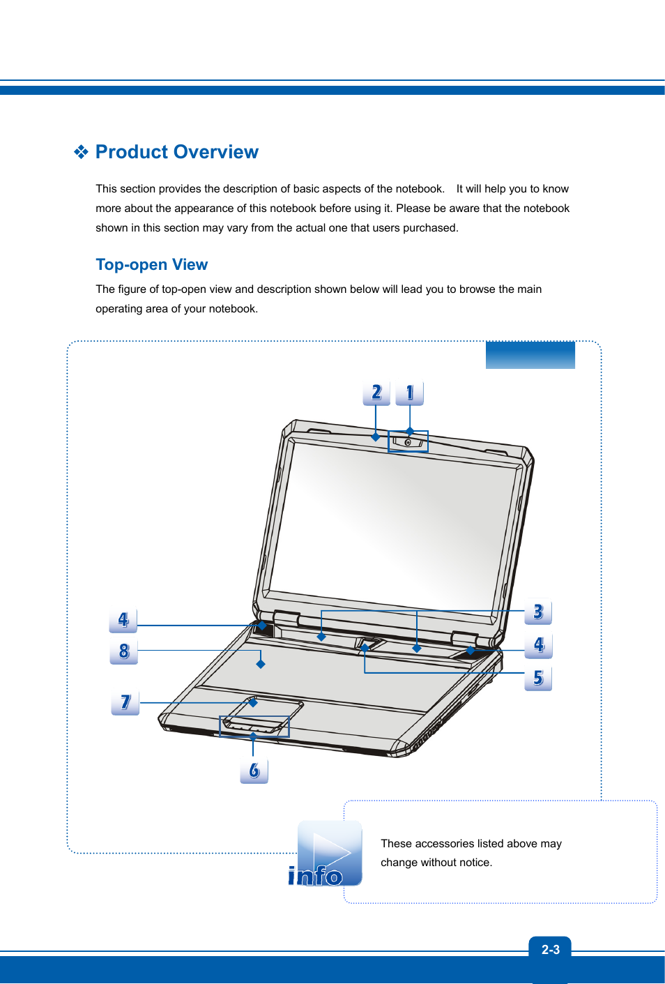 Product overview, Top-open view | MSI GX60 DESTROYER User Manual | Page 11 / 48