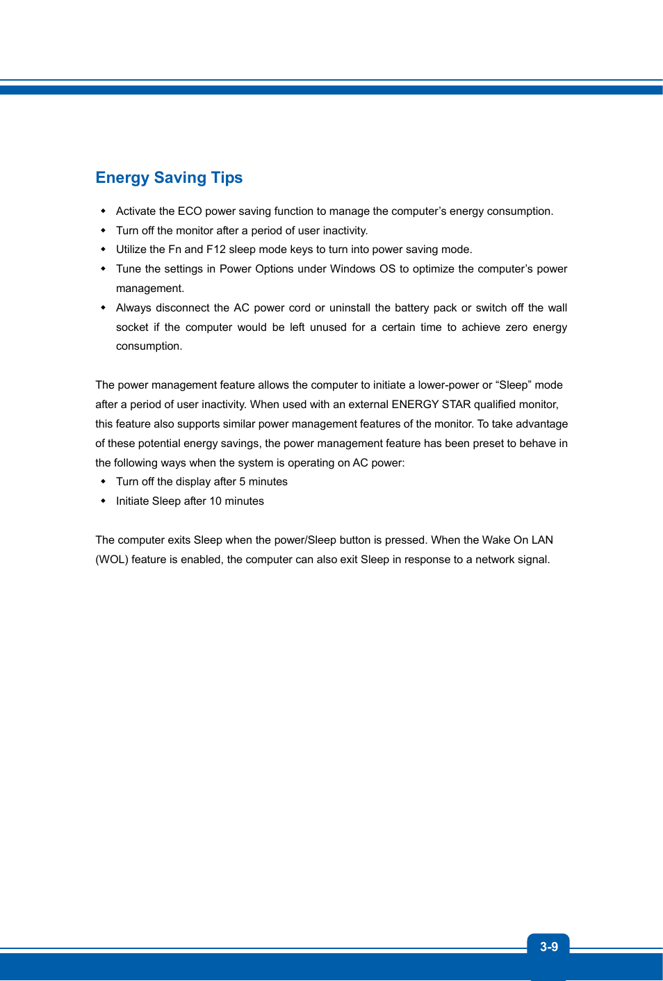 Energy saving tips | MSI GX60 DESTROYER User Manual | Page 33 / 48