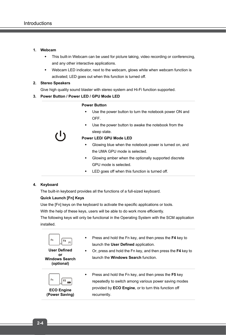 Introductions | MSI GE70 APACHE PRO User Manual | Page 12 / 48