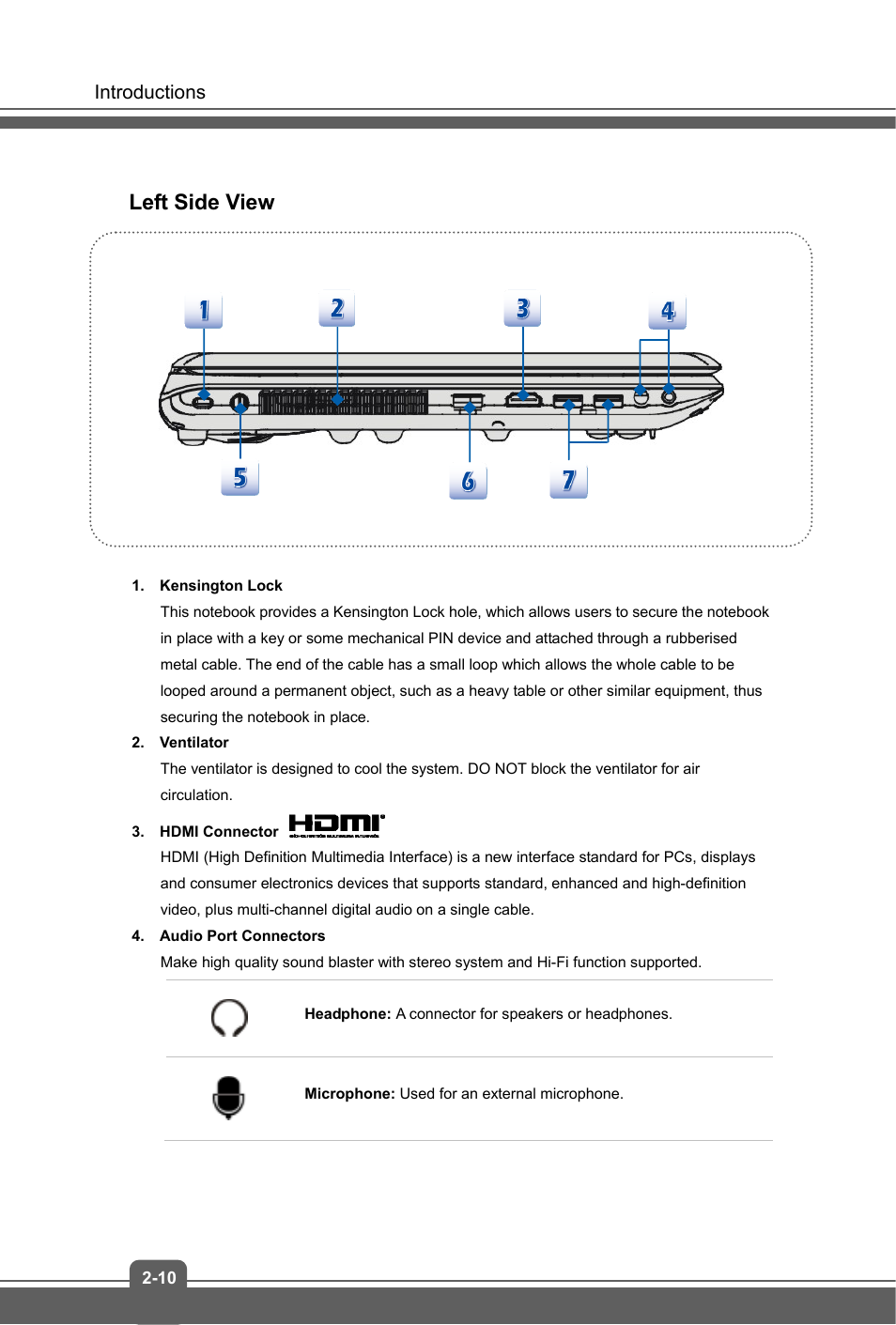 Left side view | MSI GE60 APACHE User Manual | Page 18 / 48