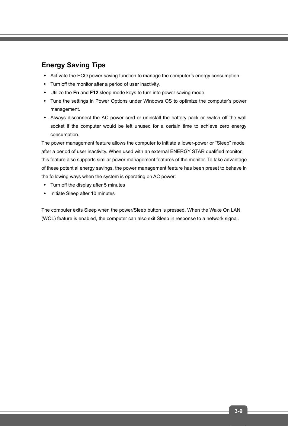 Energy saving tips | MSI GP70 LEOPARD User Manual | Page 33 / 48