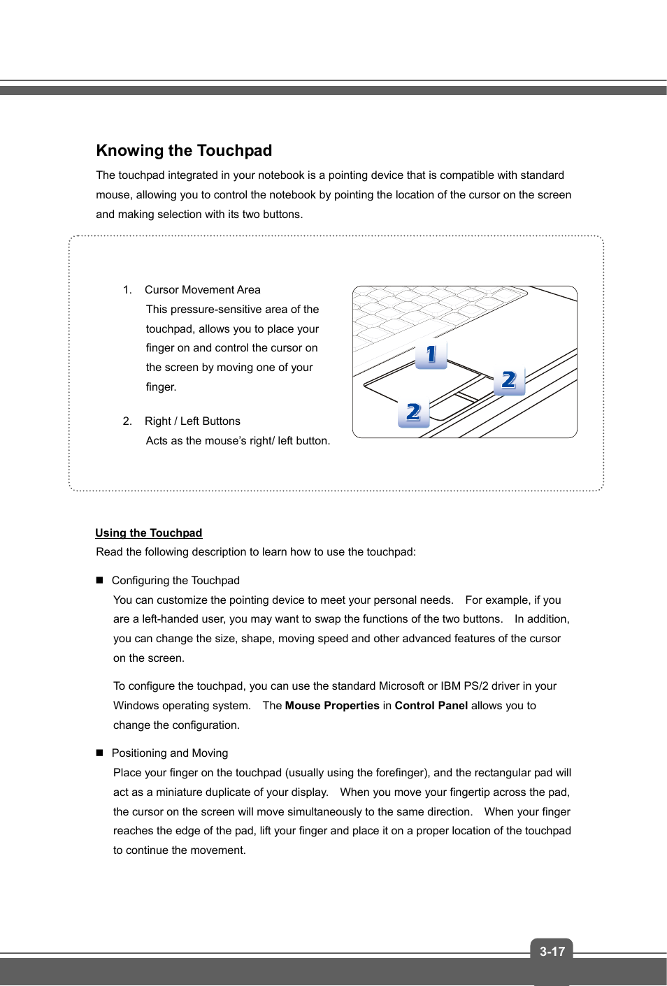Knowing the touchpad | MSI GP60 LEOPARD User Manual | Page 41 / 48
