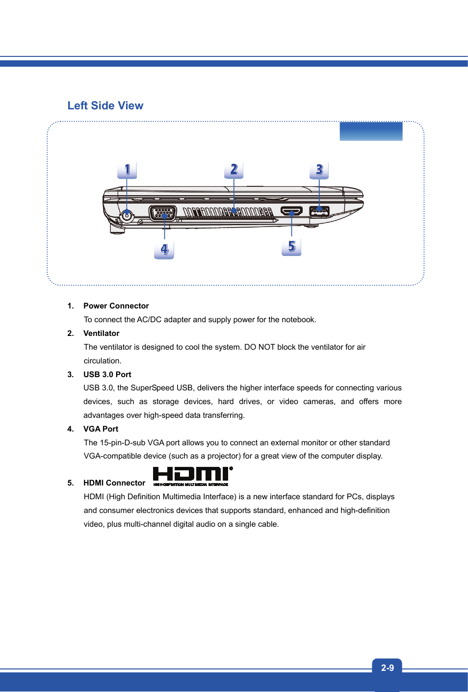 Left side view | MSI S12T User Manual | Page 17 / 46