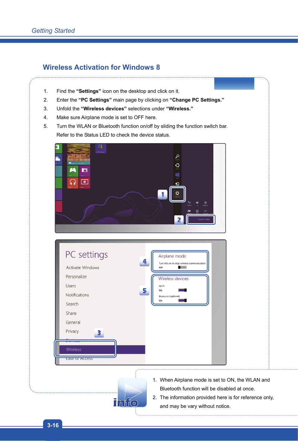 Wireless activation for windows 8 | MSI S12T User Manual | Page 38 / 46