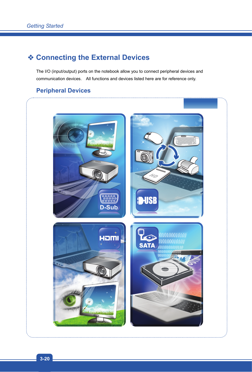 Connecting the external devices, Peripheral devices | MSI S12T User Manual | Page 42 / 46